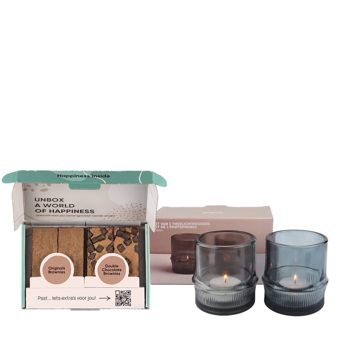 Waxinelichthouders met brownies