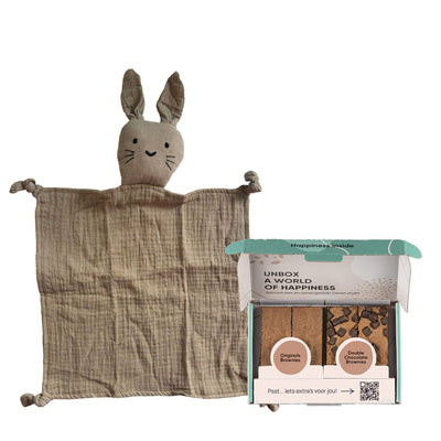 Voordeelcadeau: Hydrofiele knuffel konijn Zand & Brownies