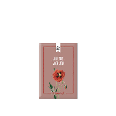 Applaus voor jou bloemenzaadjes op witte achtergrond