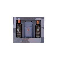 Cadeauverpakking met kalmerende bodywash (200ml), badolie (100ml) en badzout (75ml).