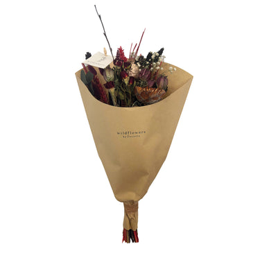 Droogbloemen boeket roodkleurig