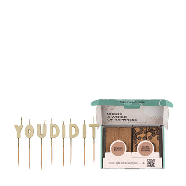 Brownie box en You did it kaarsjes