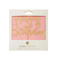 Happy Birthday Taarttopper - roze verpakking