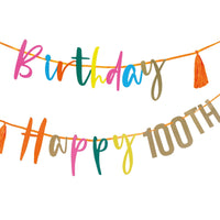 Met aanpasbare verjaardagsslinger: Het is feest!