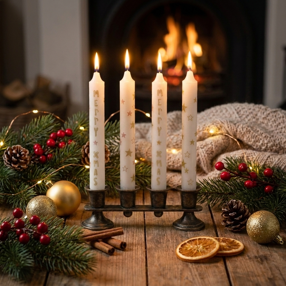 Merry Christmas kaarsen | 4 stuks
