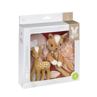 Giftset van Sophie de Giraf met FanFan hertje en FanFan knuffeldoekje.