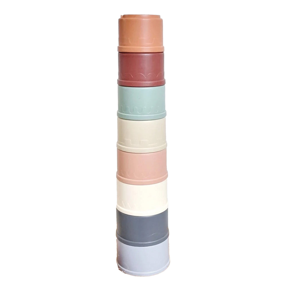 Stapelbekertjes set (8 stuks) in zachte tinten
