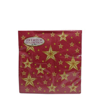 Rode kerstservetten met gouden sterren