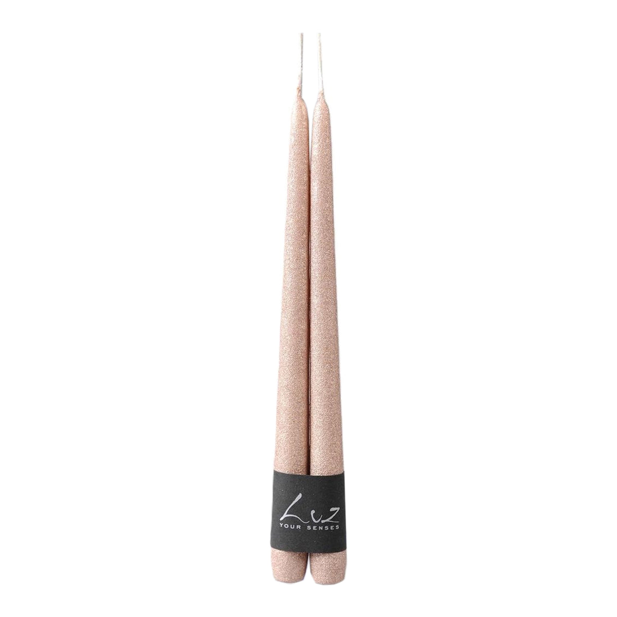 Metallic roze kaarzen (set van 2)