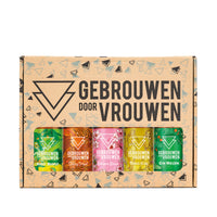 Cadeauverpakking 5 verschillende bieren van het merk Gebrouwen door vrouwen.