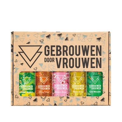 Cadeauverpakking 5 verschillende bieren van het merk Gebrouwen door vrouwen.