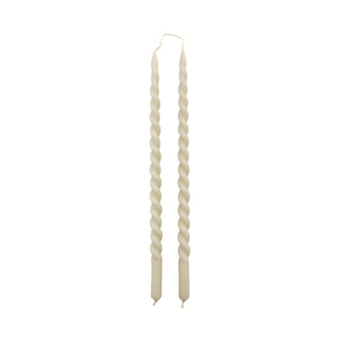 Dunne swirl kaarsen | Lichtgrijs 2 stuks