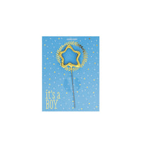 WOndercandle it's a boy op witte achtergrond