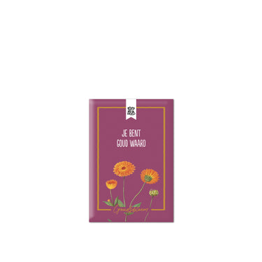 Je bent goud waard bloemenzaadjes op witte achtergrond