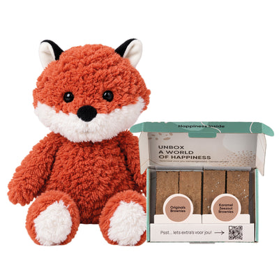 Cadeaupakket: Brownies & knuffel vosje