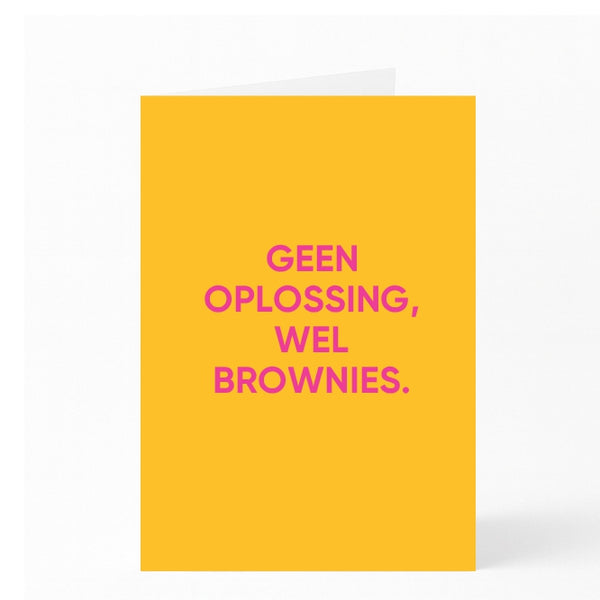 GEEN OPLOSSING, WEL BROWNIES. 