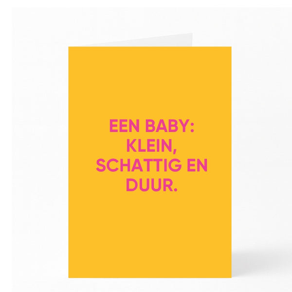 EEN BABY: KLEIN, SCHATTIG EN DUUR.