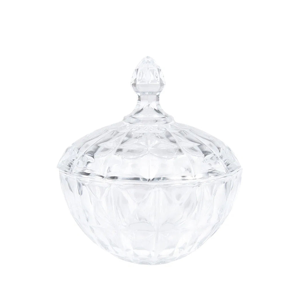 dichte bonbonniere van glas op een witte achtergrond.
