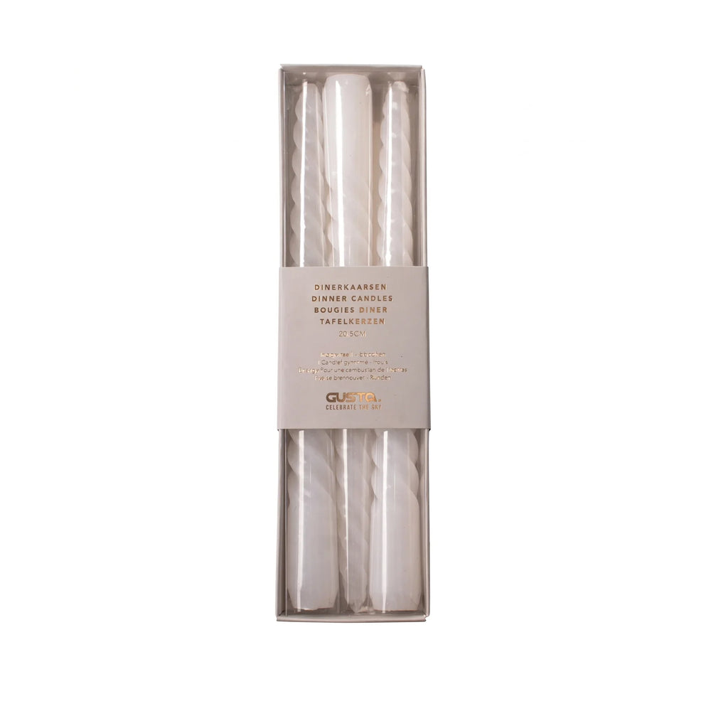 Witte swirl kaarsen | 3 Stuks