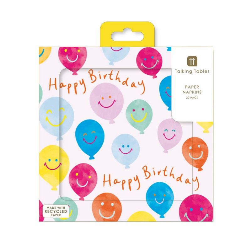 Happy birthday servetten op witte achtergrond