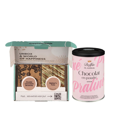 Cadeaupakket: Brownies & Warme chocolademelk Praliné