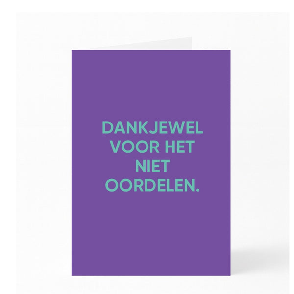 DANKJEWEL VOOR HET NIET OORDELEN.