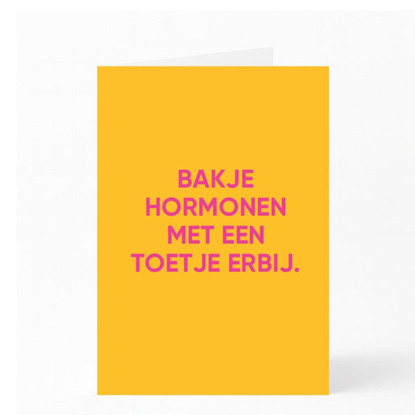 BAKJE HORMONEN MET EEN TOETJE ERBIJ.